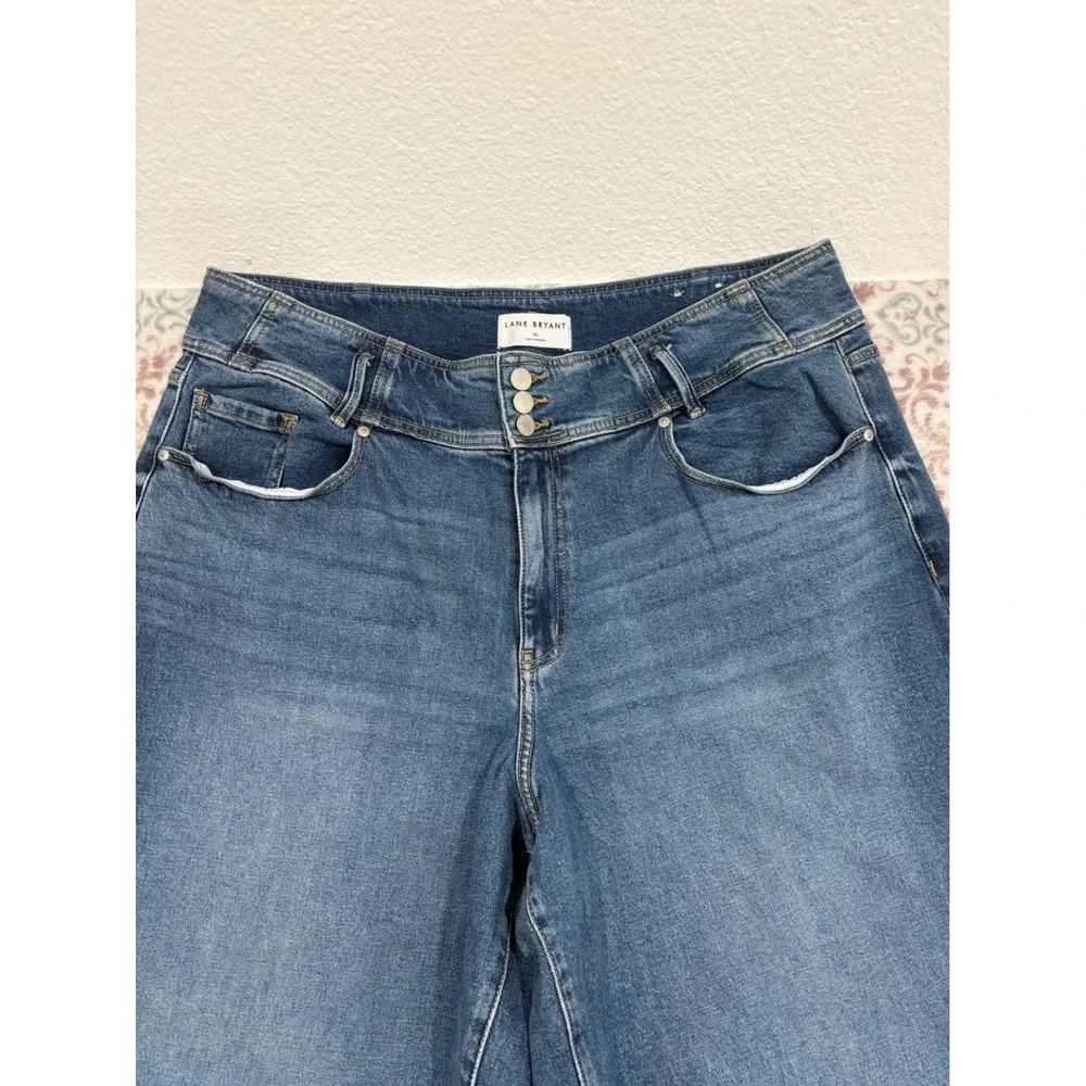Lane Bryant Signature Fit Ultra High Rise Wide Leg Jeans Medium Wash Blue 20L